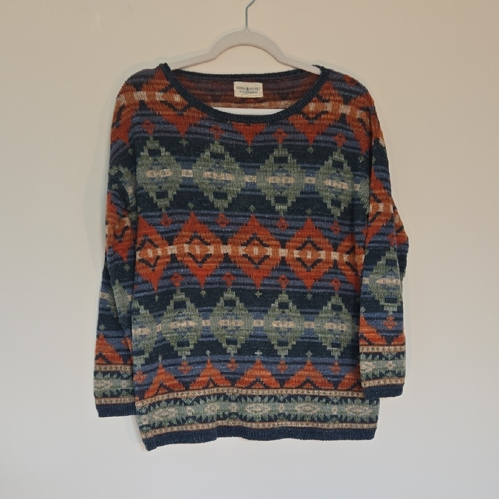 Denim & Supply Ralph Lauren 100% Cotton Aztec Western Sweater | Medium